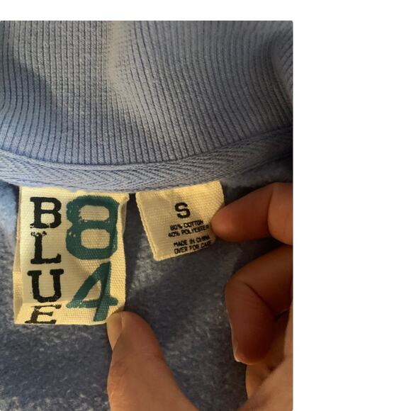 Blue 84 Catamaran Resort blue zip up sweatshirt fold over collar Small - Picture 5 of 5